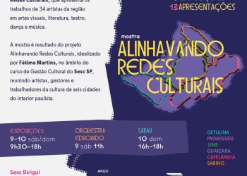 “Mostra Alinhavando Redes Culturais” apresenta o trabalho de 34 artistas das cidades de Lins, Getulina, Guaiçara, Sabino, Cafelândia, Promissão