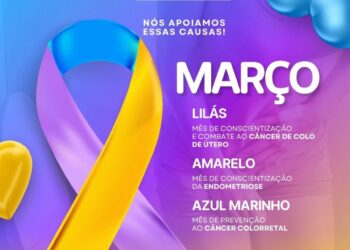 As cores das “Campanhas de Saúde (Brasil)” no mês de março